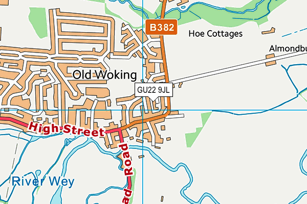 GU22 9JL map - OS VectorMap District (Ordnance Survey)
