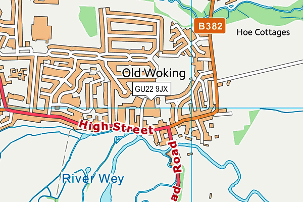 GU22 9JX map - OS VectorMap District (Ordnance Survey) GU22 9JX map - OS VectorMap District (Ordnance Survey)