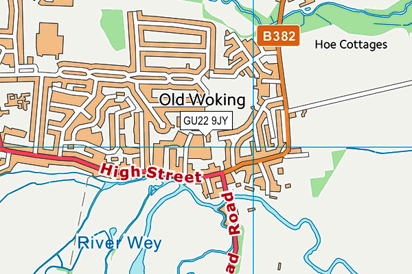 GU22 9JY map - OS VectorMap District (Ordnance Survey) GU22 9JY map - OS VectorMap District (Ordnance Survey)