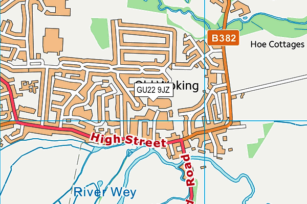 GU22 9JZ map - OS VectorMap District (Ordnance Survey) GU22 9JZ map - OS VectorMap District (Ordnance Survey)