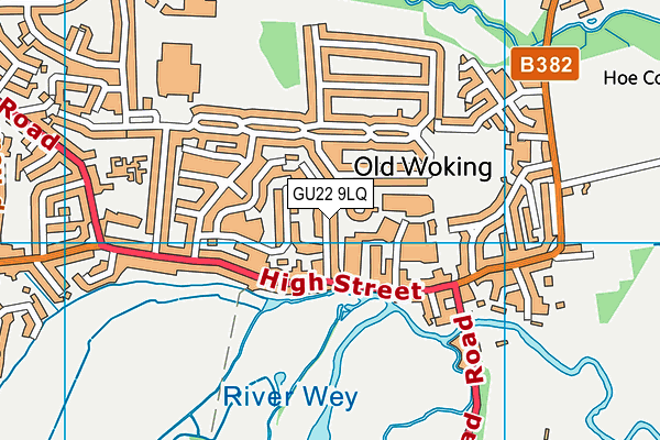 GU22 9LQ map - OS VectorMap District (Ordnance Survey) GU22 9LQ map - OS VectorMap District (Ordnance Survey)