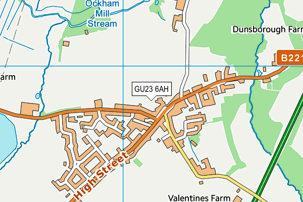 GU23 6AH map - OS VectorMap District (Ordnance Survey) GU23 6AH map - OS VectorMap District (Ordnance Survey)
