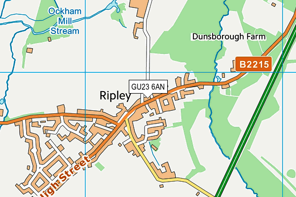 GU23 6AN map - OS VectorMap District (Ordnance Survey)