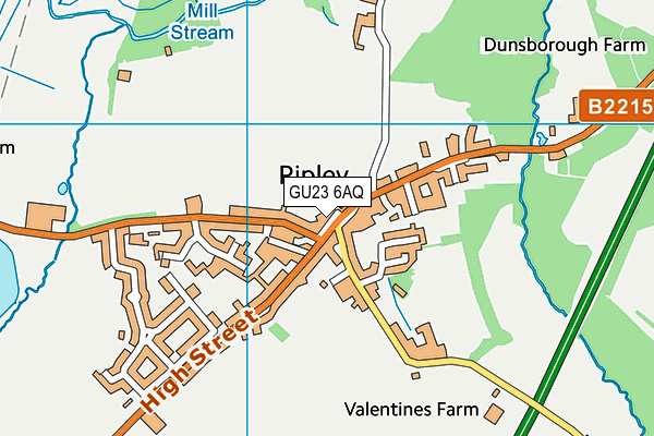 GU23 6AQ map - OS VectorMap District (Ordnance Survey)