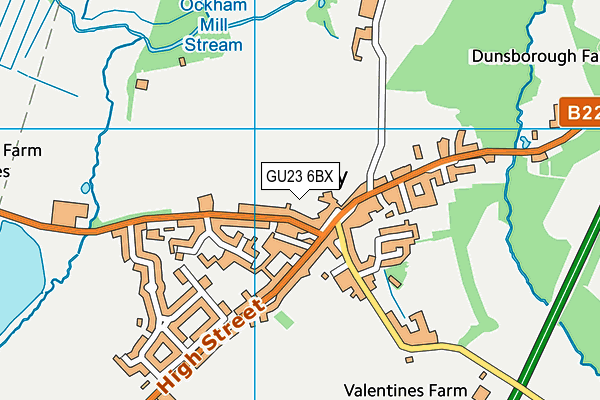 GU23 6BX map - OS VectorMap District (Ordnance Survey) GU23 6BX map - OS VectorMap District (Ordnance Survey)