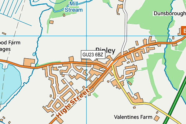 GU23 6BZ map - OS VectorMap District (Ordnance Survey)