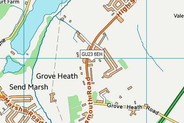 GU23 6EH map - OS VectorMap District (Ordnance Survey)