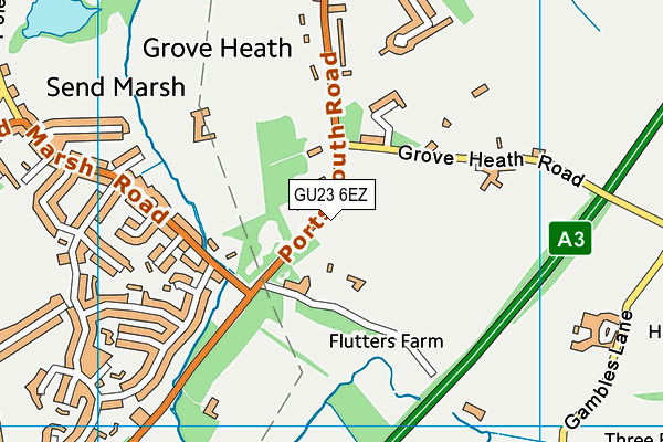 GU23 6EZ map - OS VectorMap District (Ordnance Survey)