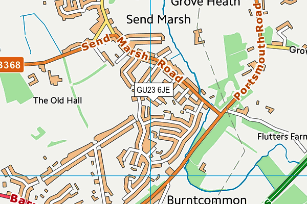GU23 6JE map - OS VectorMap District (Ordnance Survey) GU23 6JE map - OS VectorMap District (Ordnance Survey)