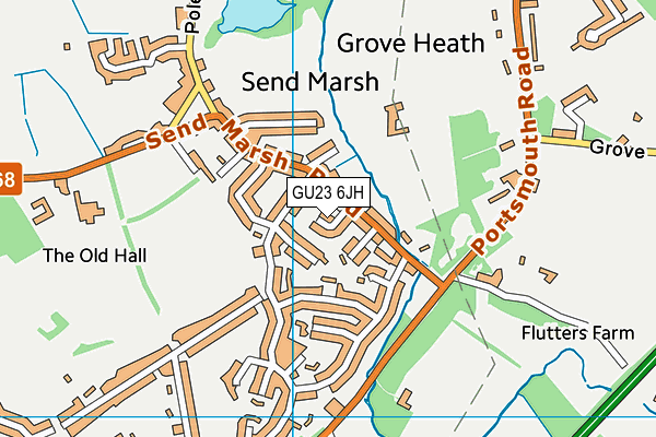 GU23 6JH map - OS VectorMap District (Ordnance Survey)