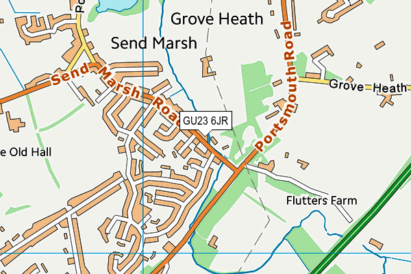 GU23 6JR map - OS VectorMap District (Ordnance Survey) GU23 6JR map - OS VectorMap District (Ordnance Survey)
