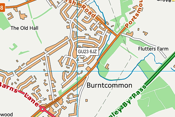 GU23 6JZ map - OS VectorMap District (Ordnance Survey) GU23 6JZ map - OS VectorMap District (Ordnance Survey)