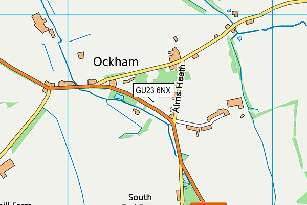 GU23 6NX map - OS VectorMap District (Ordnance Survey) GU23 6NX map - OS VectorMap District (Ordnance Survey)