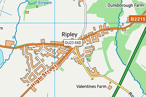 GU23 6XD map - OS VectorMap District (Ordnance Survey) GU23 6XD map - OS VectorMap District (Ordnance Survey)