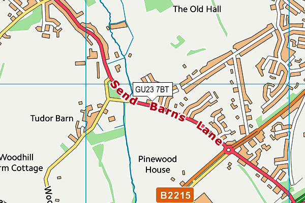 GU23 7BT map - OS VectorMap District (Ordnance Survey)