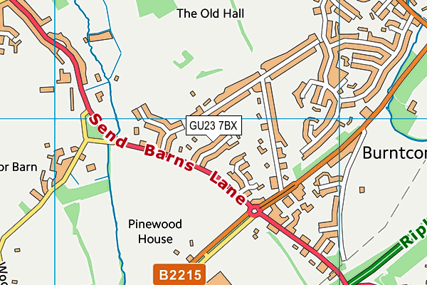 GU23 7BX map - OS VectorMap District (Ordnance Survey) GU23 7BX map - OS VectorMap District (Ordnance Survey)
