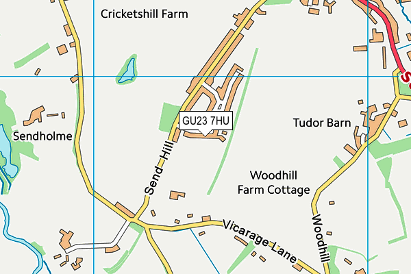 GU23 7HU map - OS VectorMap District (Ordnance Survey)