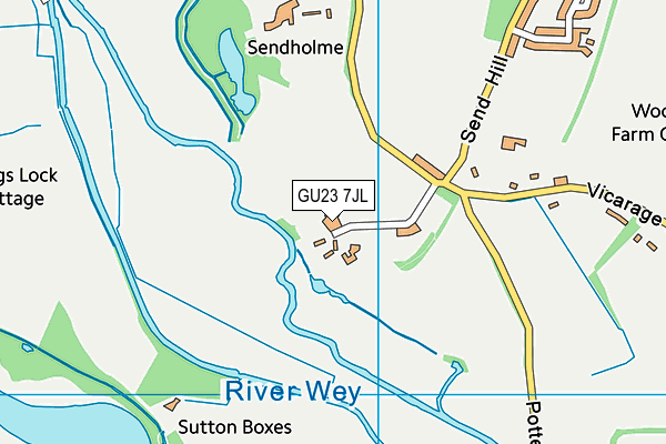 GU23 7JL map - OS VectorMap District (Ordnance Survey)