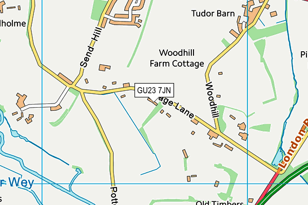 GU23 7JN map - OS VectorMap District (Ordnance Survey) GU23 7JN map - OS VectorMap District (Ordnance Survey)
