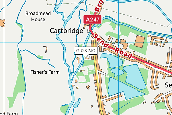GU23 7JQ map - OS VectorMap District (Ordnance Survey) GU23 7JQ map - OS VectorMap District (Ordnance Survey)