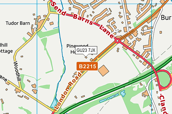 GU23 7JX map - OS VectorMap District (Ordnance Survey) GU23 7JX map - OS VectorMap District (Ordnance Survey)