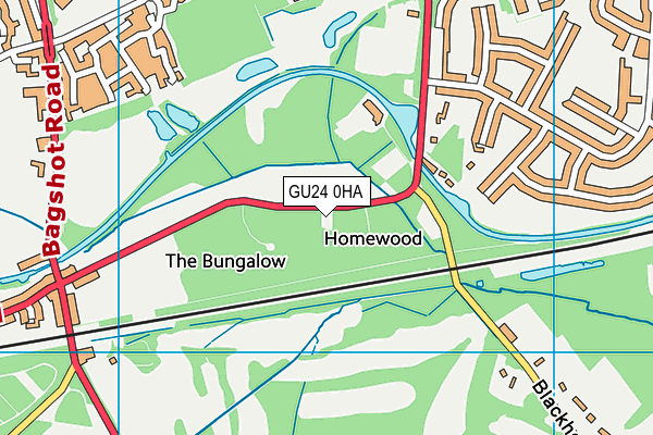 GU24 0HA map - OS VectorMap District (Ordnance Survey) GU24 0HA map - OS VectorMap District (Ordnance Survey)