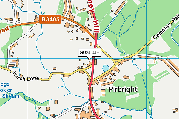 GU24 0JE map - OS VectorMap District (Ordnance Survey)