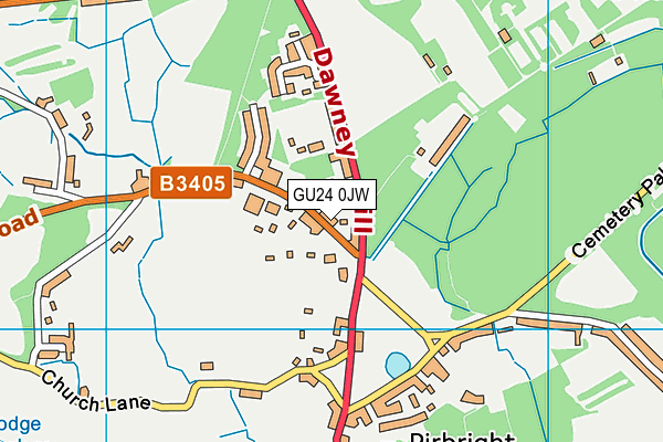 GU24 0JW map - OS VectorMap District (Ordnance Survey)