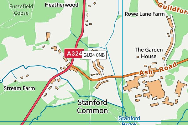 GU24 0NB map - OS VectorMap District (Ordnance Survey)