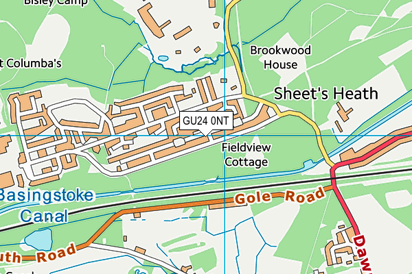 GU24 0NT map - OS VectorMap District (Ordnance Survey) GU24 0NT map - OS VectorMap District (Ordnance Survey)