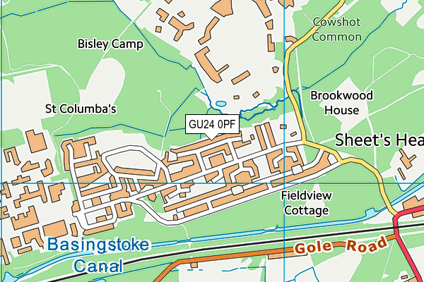 GU24 0PF map - OS VectorMap District (Ordnance Survey)