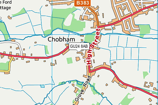 GU24 8AB map - OS VectorMap District (Ordnance Survey) GU24 8AB map - OS VectorMap District (Ordnance Survey)