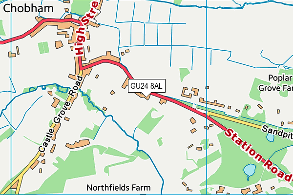 GU24 8AL map - OS VectorMap District (Ordnance Survey) GU24 8AL map - OS VectorMap District (Ordnance Survey)