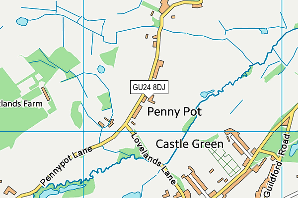 GU24 8DJ map - OS VectorMap District (Ordnance Survey) GU24 8DJ map - OS VectorMap District (Ordnance Survey)