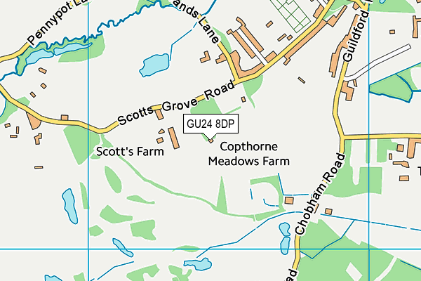 GU24 8DP map - OS VectorMap District (Ordnance Survey) GU24 8DP map - OS VectorMap District (Ordnance Survey)