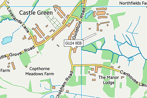GU24 8EB map - OS VectorMap District (Ordnance Survey) GU24 8EB map - OS VectorMap District (Ordnance Survey)