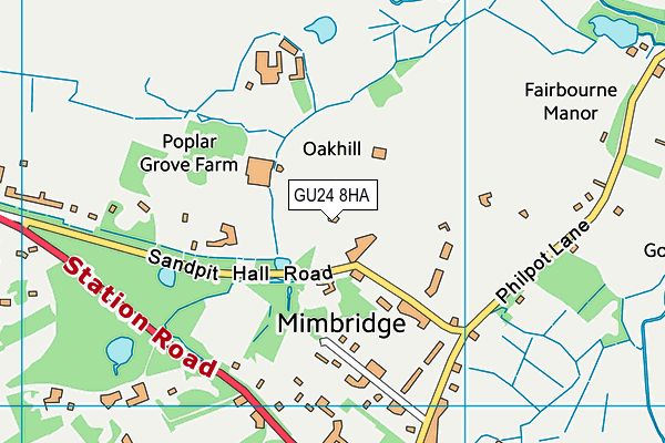 GU24 8HA map - OS VectorMap District (Ordnance Survey) GU24 8HA map - OS VectorMap District (Ordnance Survey)