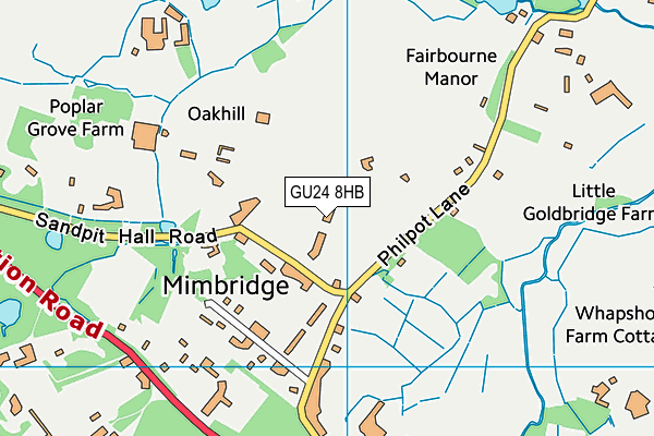 GU24 8HB map - OS VectorMap District (Ordnance Survey) GU24 8HB map - OS VectorMap District (Ordnance Survey)