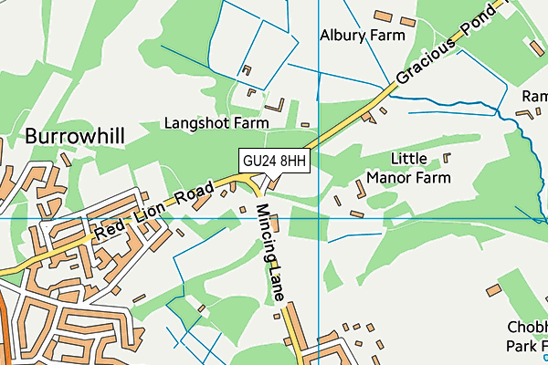GU24 8HH map - OS VectorMap District (Ordnance Survey) GU24 8HH map - OS VectorMap District (Ordnance Survey)