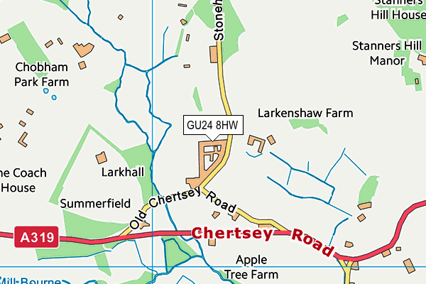 GU24 8HW map - OS VectorMap District (Ordnance Survey) GU24 8HW map - OS VectorMap District (Ordnance Survey)