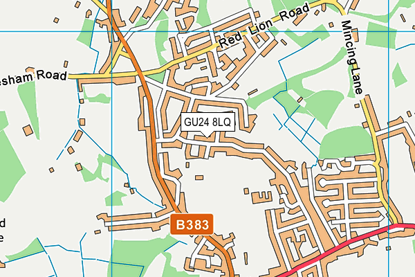GU24 8LQ map - OS VectorMap District (Ordnance Survey) GU24 8LQ map - OS VectorMap District (Ordnance Survey)