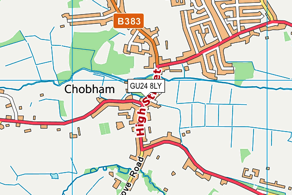 GU24 8LY map - OS VectorMap District (Ordnance Survey) GU24 8LY map - OS VectorMap District (Ordnance Survey)