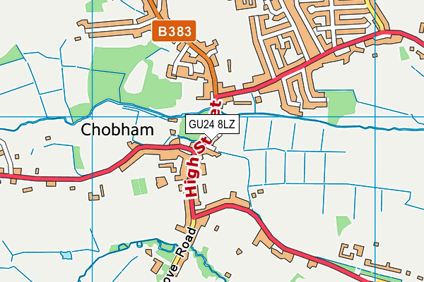 GU24 8LZ map - OS VectorMap District (Ordnance Survey) GU24 8LZ map - OS VectorMap District (Ordnance Survey)