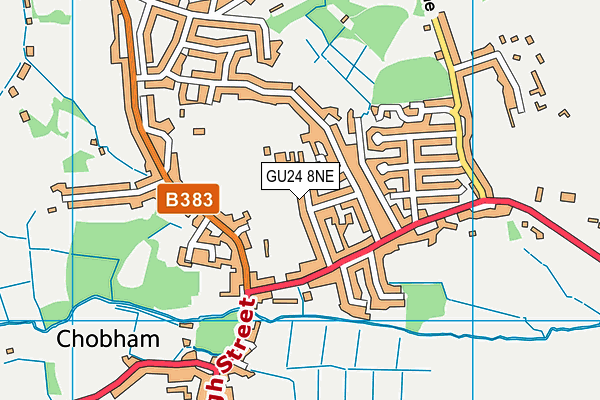 GU24 8NE map - OS VectorMap District (Ordnance Survey) GU24 8NE map - OS VectorMap District (Ordnance Survey)