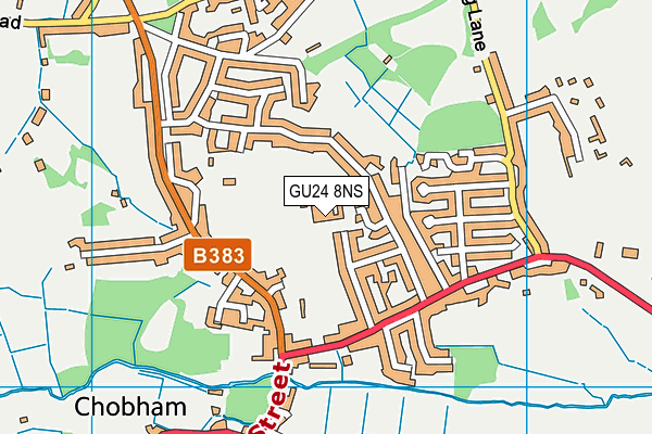 GU24 8NS map - OS VectorMap District (Ordnance Survey) GU24 8NS map - OS VectorMap District (Ordnance Survey)