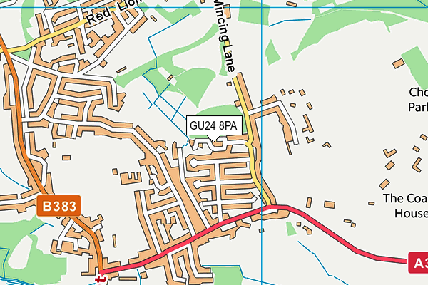 GU24 8PA map - OS VectorMap District (Ordnance Survey) GU24 8PA map - OS VectorMap District (Ordnance Survey)
