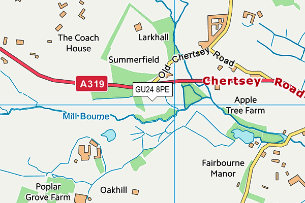 GU24 8PE map - OS VectorMap District (Ordnance Survey) GU24 8PE map - OS VectorMap District (Ordnance Survey)