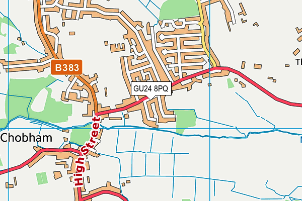 GU24 8PQ map - OS VectorMap District (Ordnance Survey) GU24 8PQ map - OS VectorMap District (Ordnance Survey)