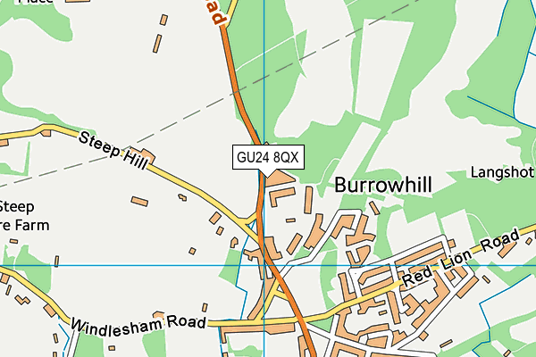 GU24 8QX map - OS VectorMap District (Ordnance Survey) GU24 8QX map - OS VectorMap District (Ordnance Survey)