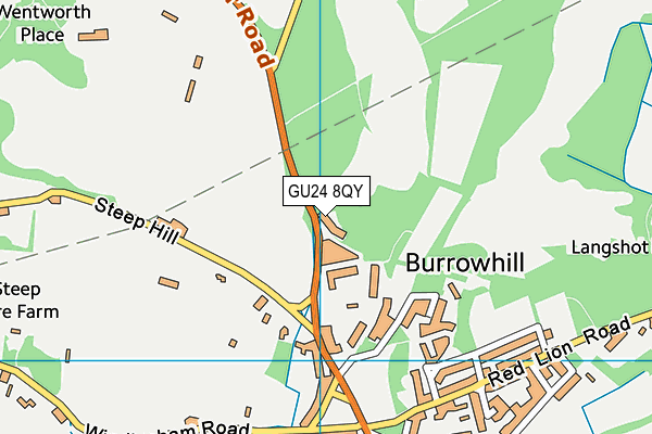 GU24 8QY map - OS VectorMap District (Ordnance Survey) GU24 8QY map - OS VectorMap District (Ordnance Survey)
